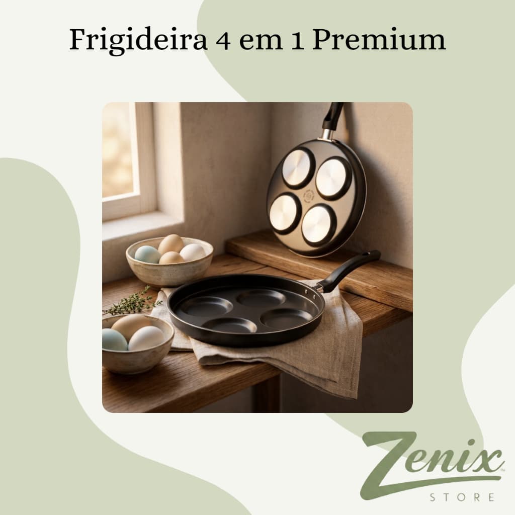 Frigideira 4 Em 1 Antiaderente Omeleteira Hamburgueira 4 Divisórias Ovos Prática Preta