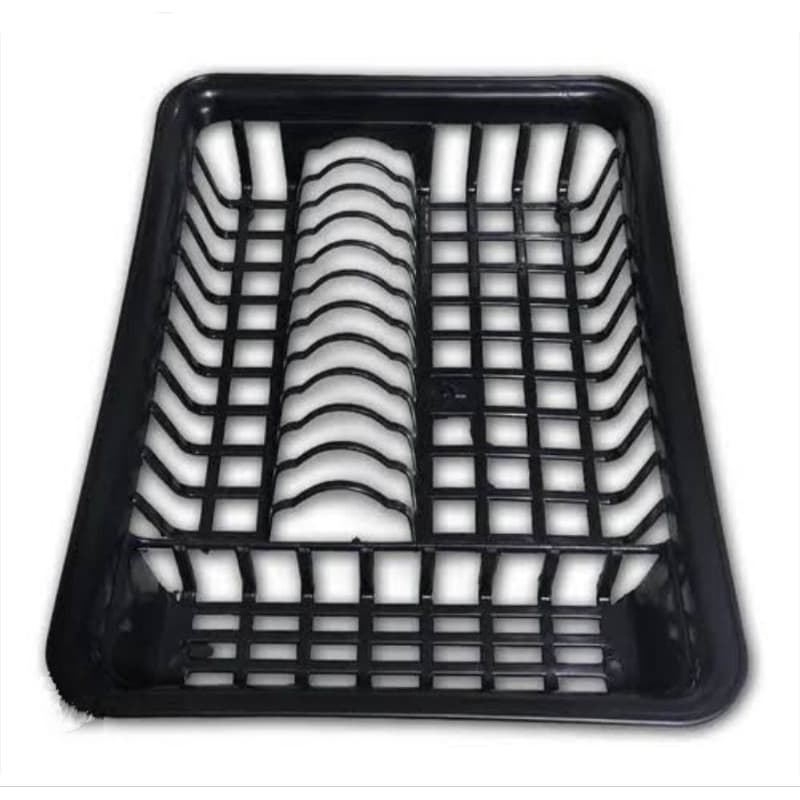 Escorredor de Louça Plástico Preto – Compacto com Porta Talheres | Cozinha Organizada