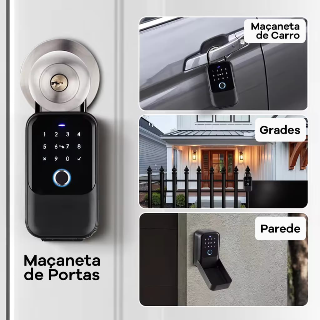 Caixa De Chaves Com Senhas De Parede Liga De Aluminio, À Prova D'água, Ideal para Airbnb e Hóteis