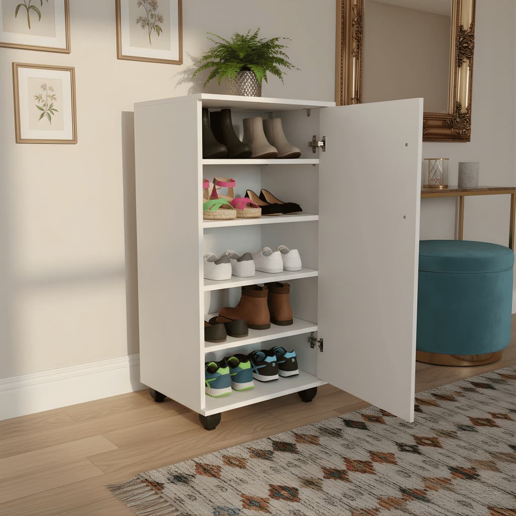 Armário Sapateira Multiuso Organizador Flávia Com 1 Porta 4 Prateleiras Branco
