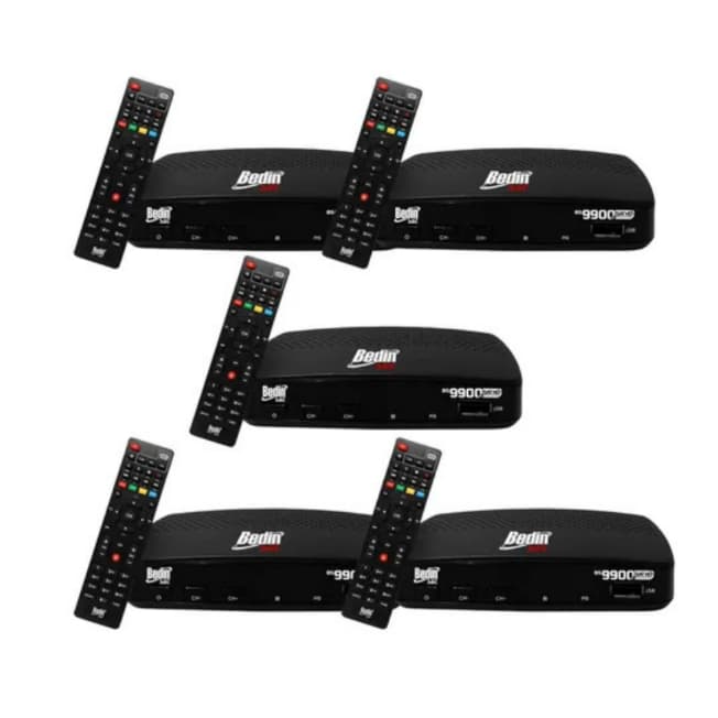Kit 5 Receptores Fullhd Sathd Bs9900 Bedin Preto Novo Lacrado Sem Ativação