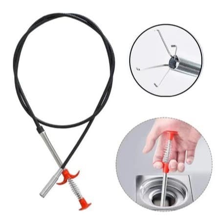 Desentupidor Flexível 85cm/1,60m com Garras Pinça – Limpador para Ralos, Pias e Canos
