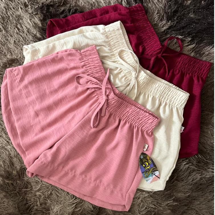 Kit 3 Shorts Feminino Tecido Duna Crepe Verão Praia Conforto e Estilo Para o Dia a Dia
