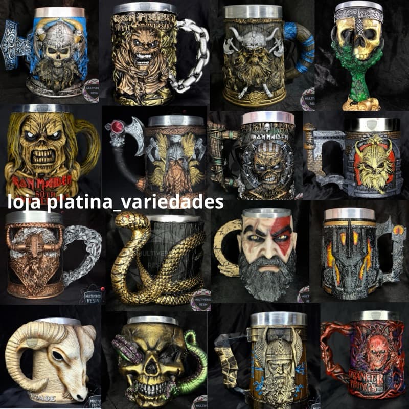 Variação De Canecas 3D Caneca/Copo Barril Caveira One Piece 3D Resina