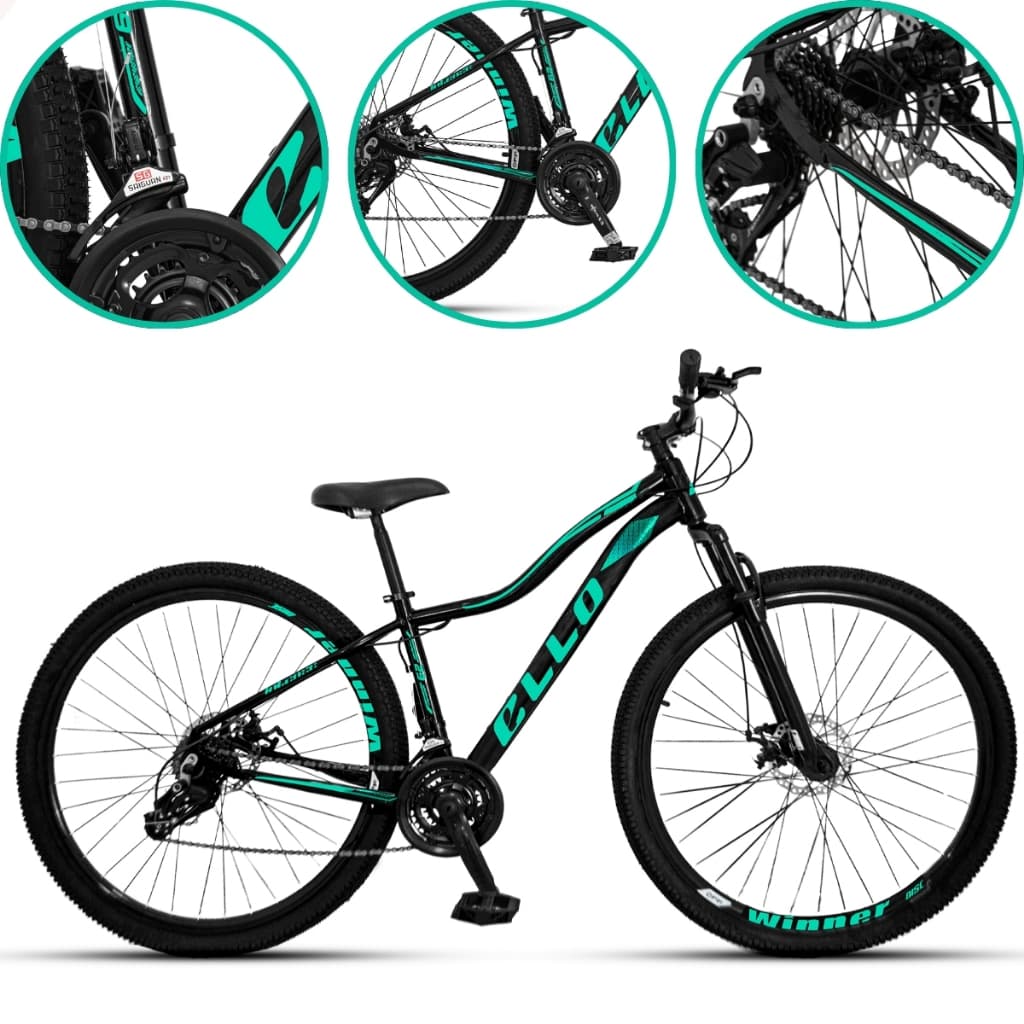 Bicicleta Aro 29 Mountain Bike 24 Marchas Mesa Mega Over 31,8MM Trocador EZ FIRE MANETE Freio Disco
