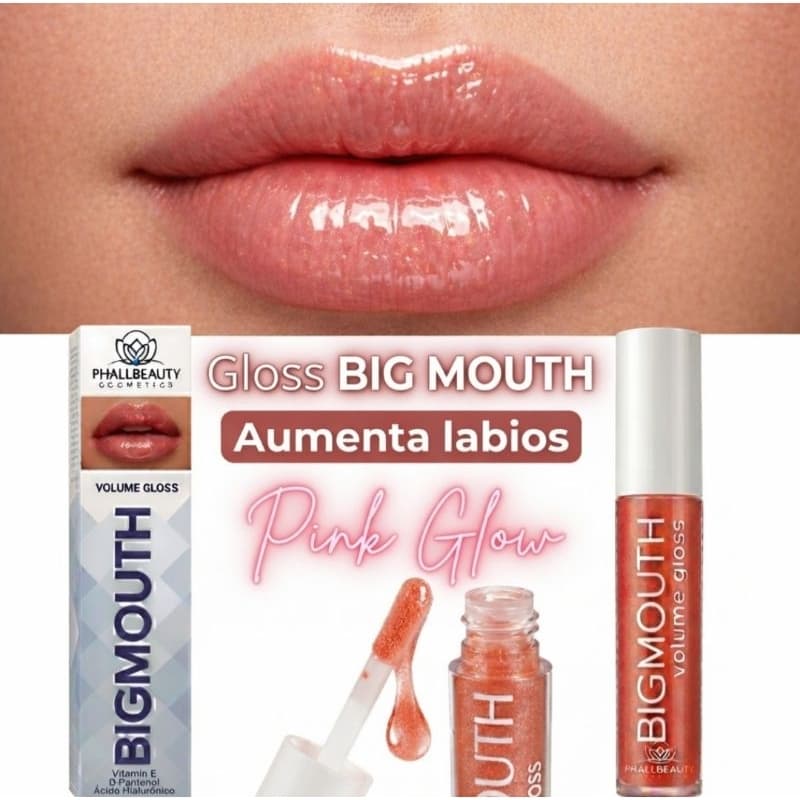 Gloss Aumenta Lábios Big Mouth Plump PhálleBeauty – Volume Instantâneo, Hidratante Ácido Hialurônico, Brilho Espelhado