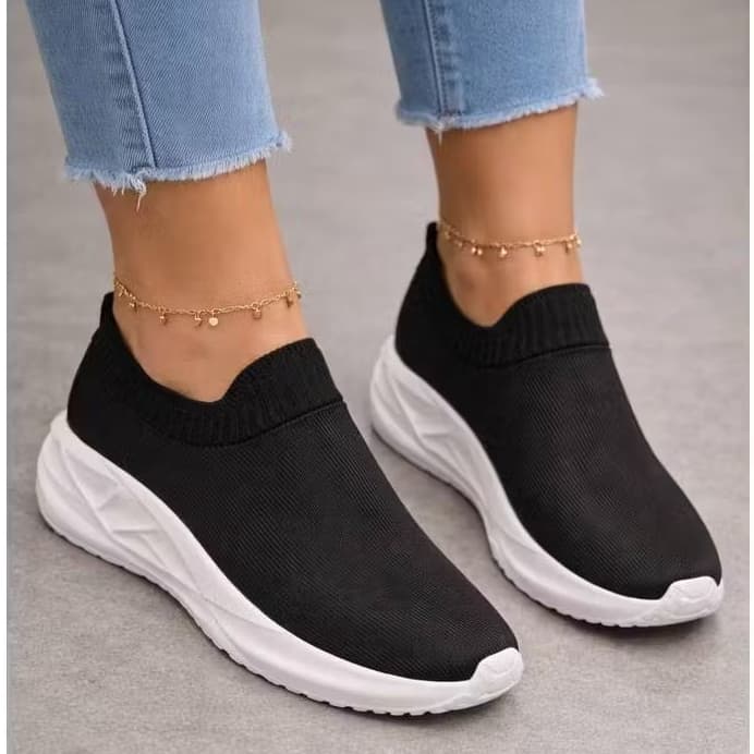 Tênis Feminino Calce Fácil Slip On Meia Confortável Casual Academia Dia a Dia