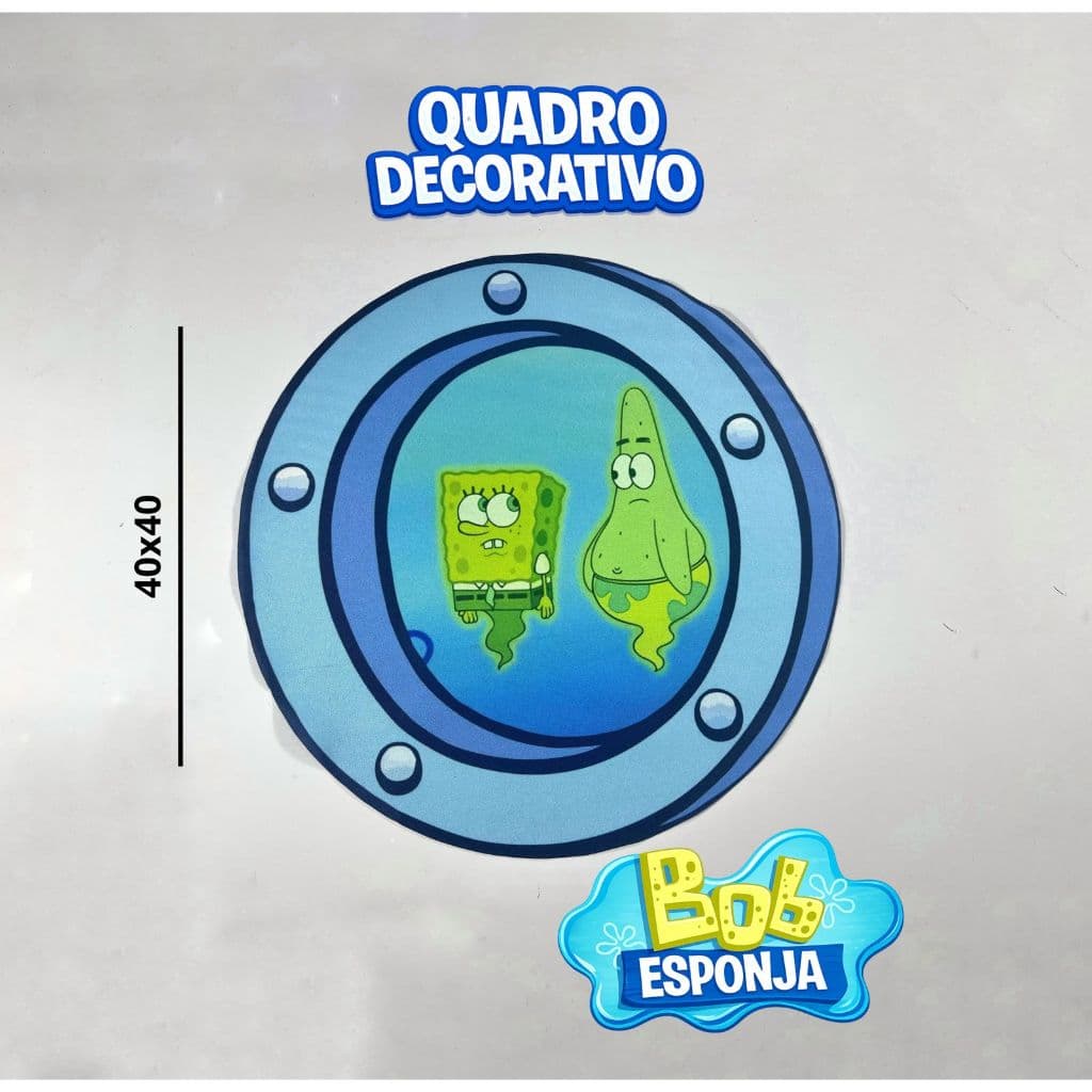 quadro decorativo bob esponja, painel de tecido sintético| bob esponja, lula molusco, gary, Patrick Estrela,