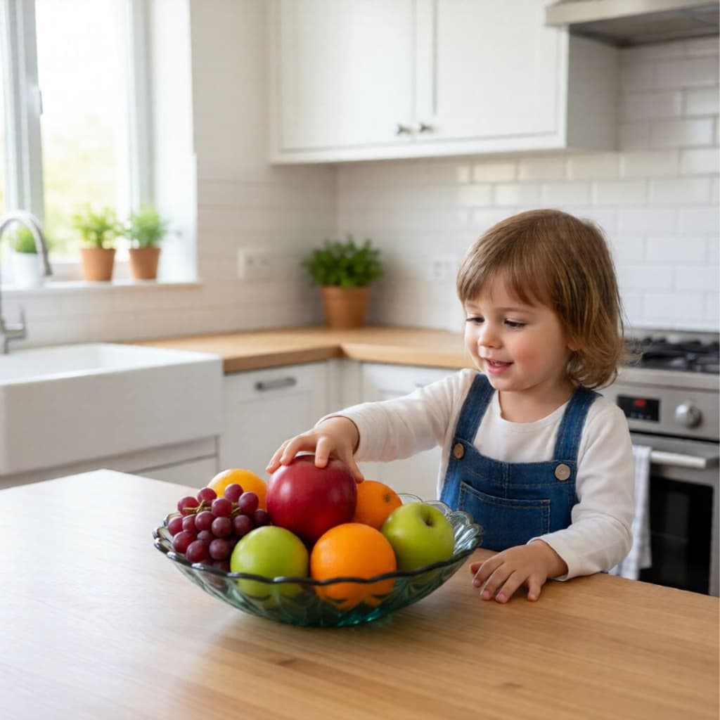 Centro De Mesa Posta Organização Cozinha Fruteira Verde Esmeralda Dourado Furta Cor Casa Decorada