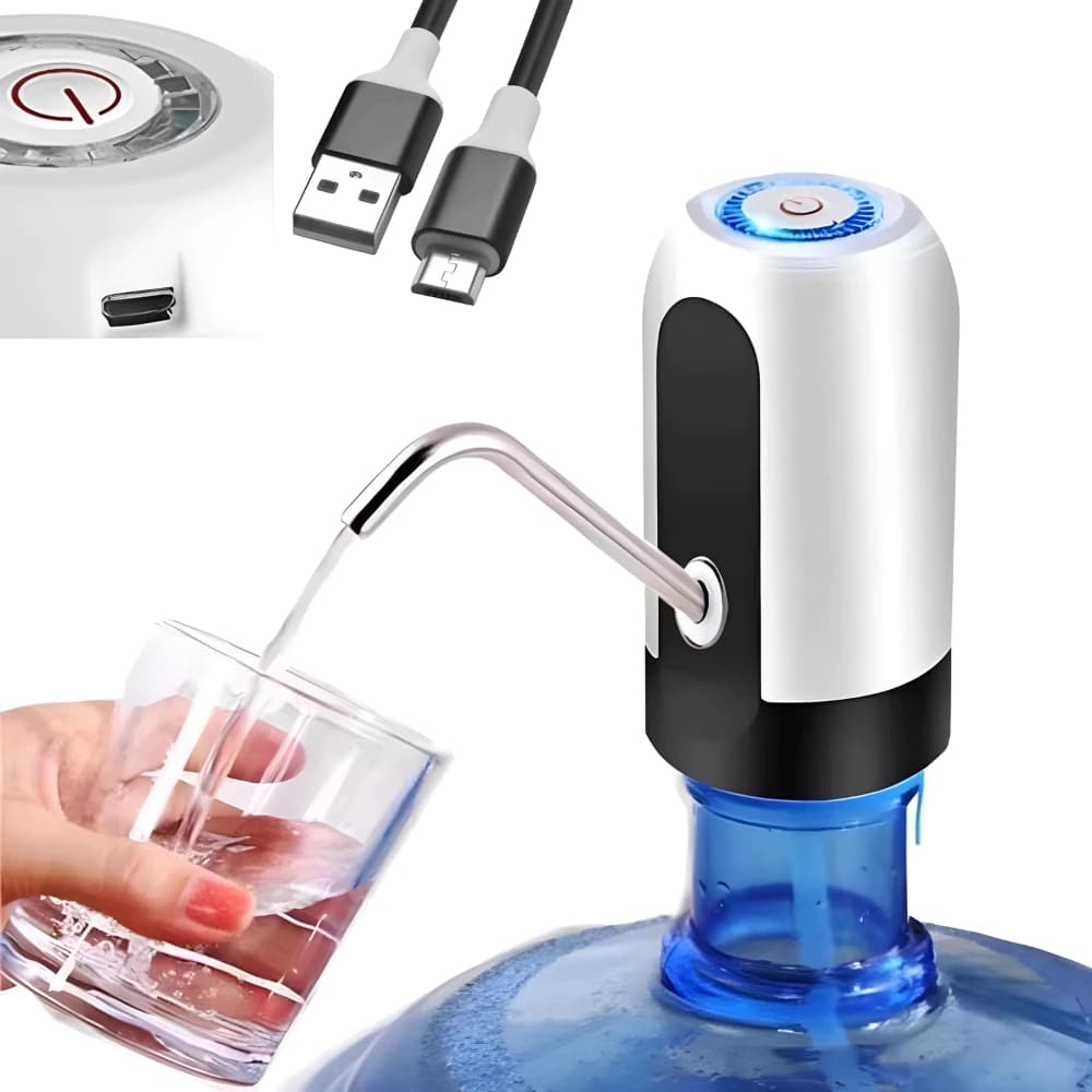Bomba Elétrica para Galão de Água USB Recarregável Universal 5L 10L 20L Portátil Automática