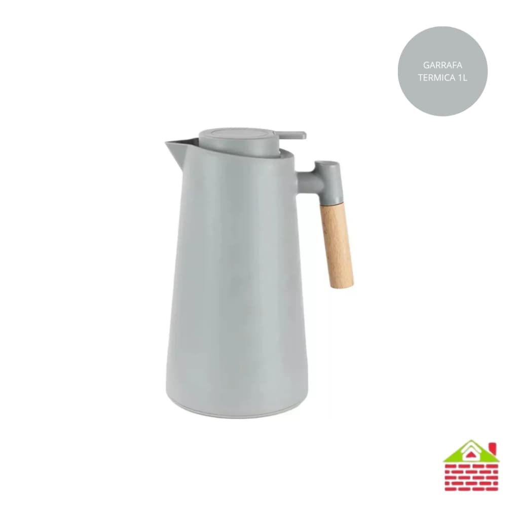 Garrafa Termica Akita 1L Café Cha Agua Cabo de Madeira Luxo