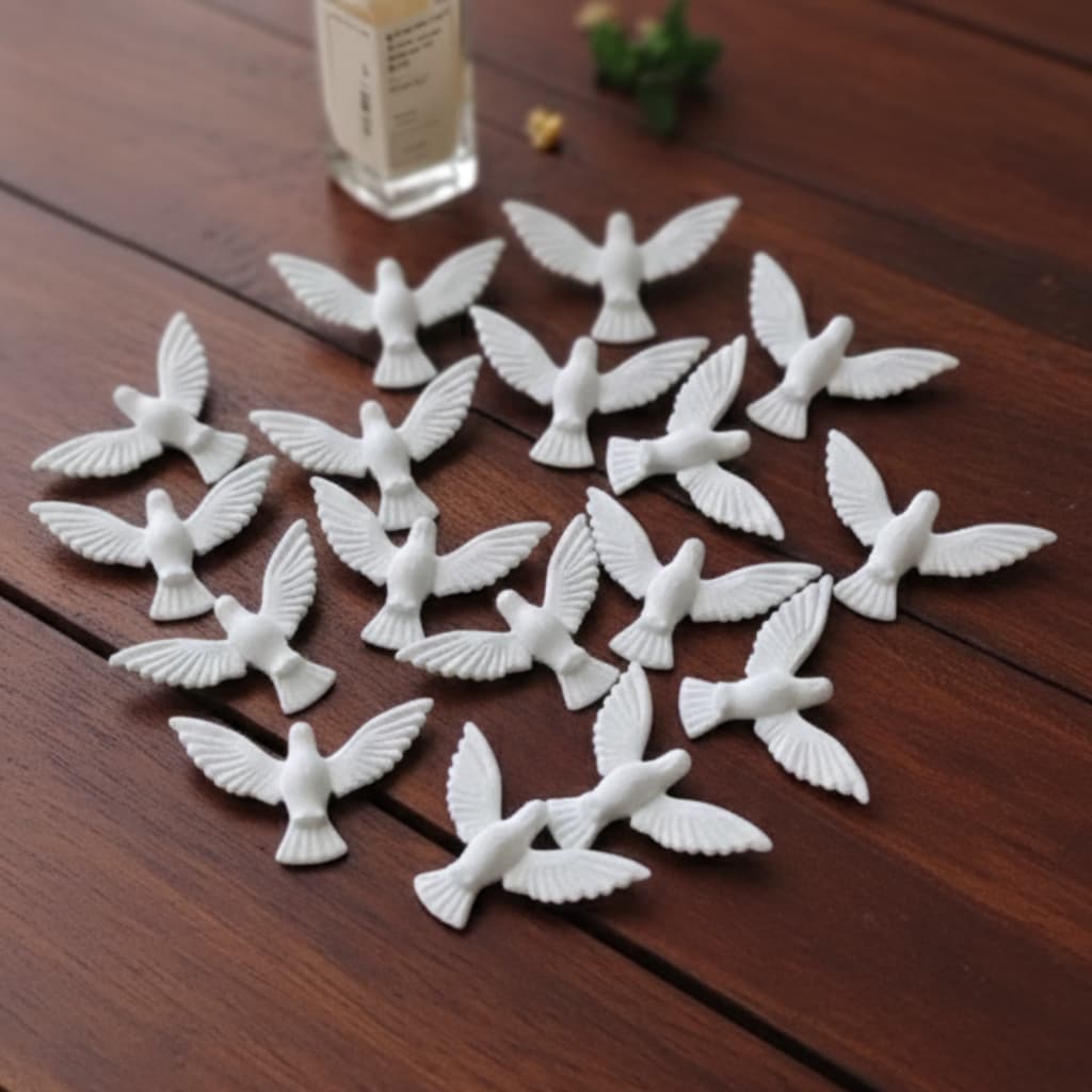 Kit Até 100 Pombinha Espírito Santo Divino Batizado Lembrancinha Casamento Aplique Artesanato Crisma