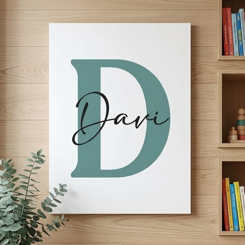 Quadro Personalizado Infantil Grande 60x40cm Com O Nome De Seu Filho Criança