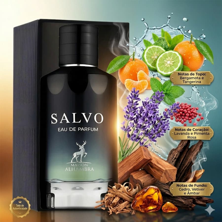 Perfume Arabe Masculino Salvo EDP 100ml Maison Alhambra, Original, Importado