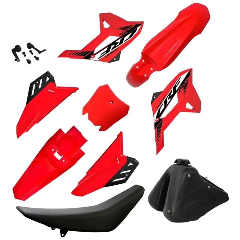 Kit Plástico Roupa Crf 230 2024 Biker Action 4ction Crf230 Full Com Banco e Tanque