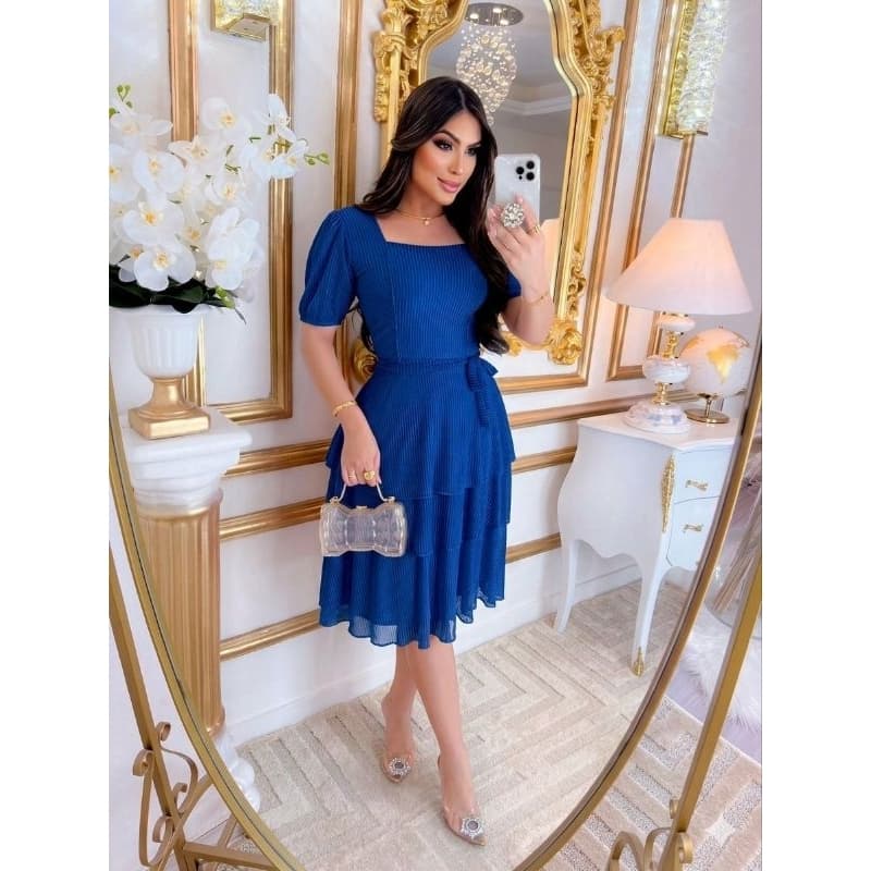 Vestido Tully listra 3 marias com faixa P M G