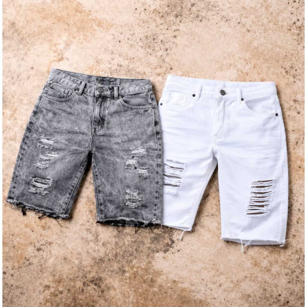 Kit 2 Bermuda Jeans Masculina Jogador Rasgada Preço de Fábrica