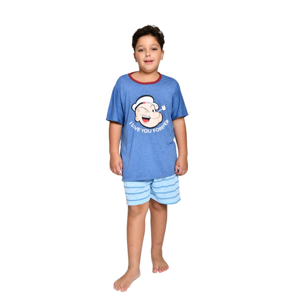Pijama Masculino Infantil De Menino Manga Curta Verao Personagem Juvenil