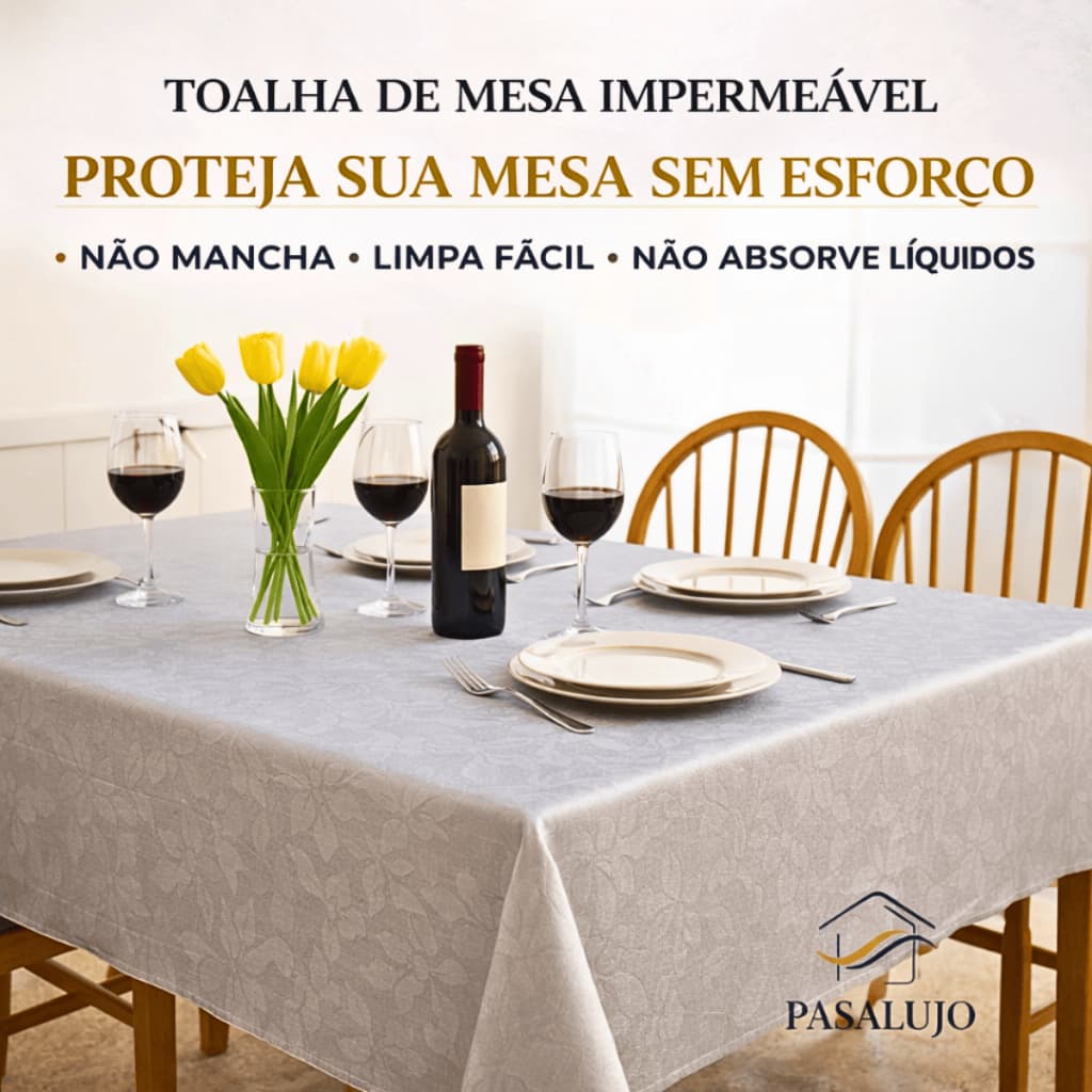 Toalha Forro de Mesa Impermeável e Térmica Forro para Mesa de Plástico 2, 4 e 6 Lugares Estampas