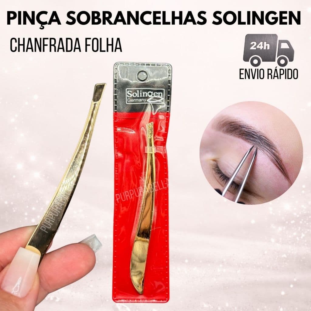 Pinça Design de Sobrancelhas Chanfrada Folha Pinca Aço Inox sombrancelhas Solingen Envio Rápido 24h