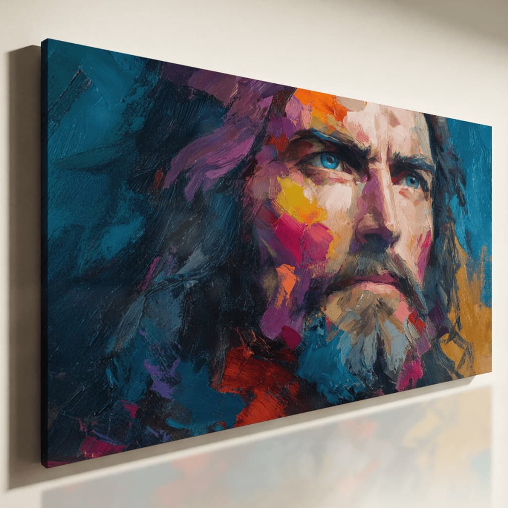 Quadro Decorativo Rosto Masculino Moderno Colorido Arte Elegante Para Sala Luxo