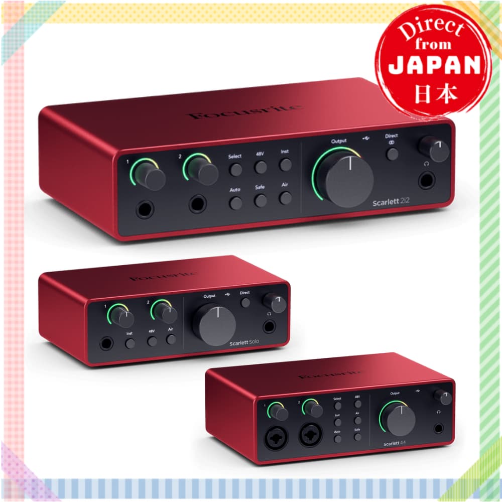 Focusrite Scarlett Solo / 2i2 / 4i4 / Studio 4th Gen Interface de áudio USB | Autêntica | DAW incluída | 【Direto do Japão】
