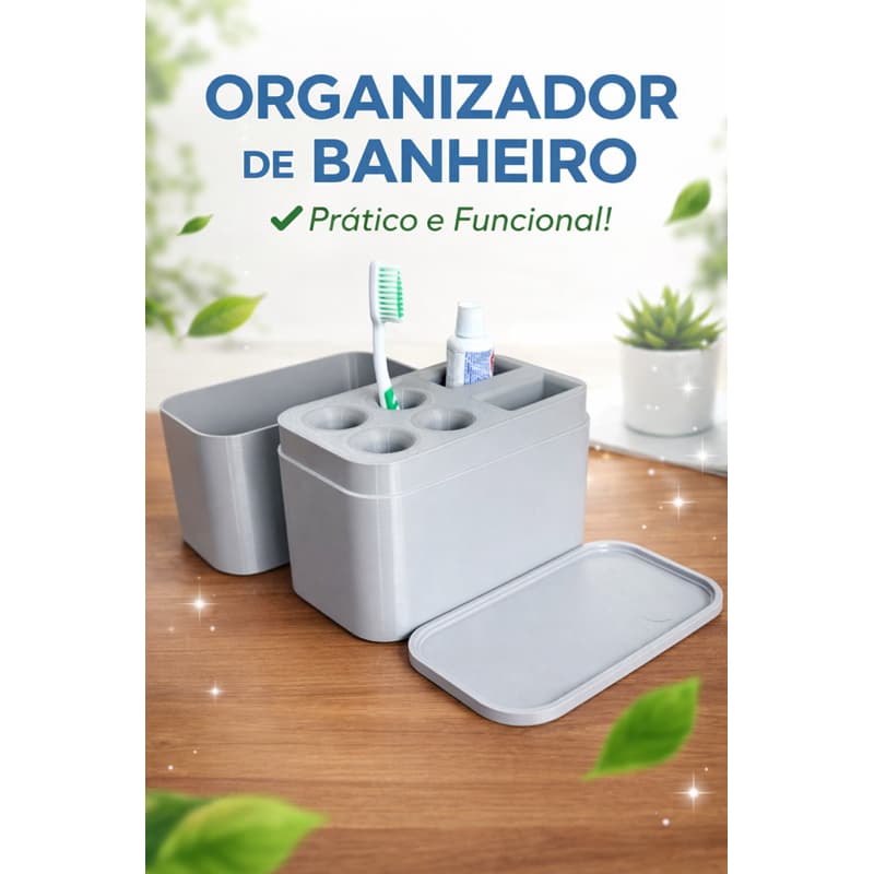 Porta escovas para banheiro com tampa