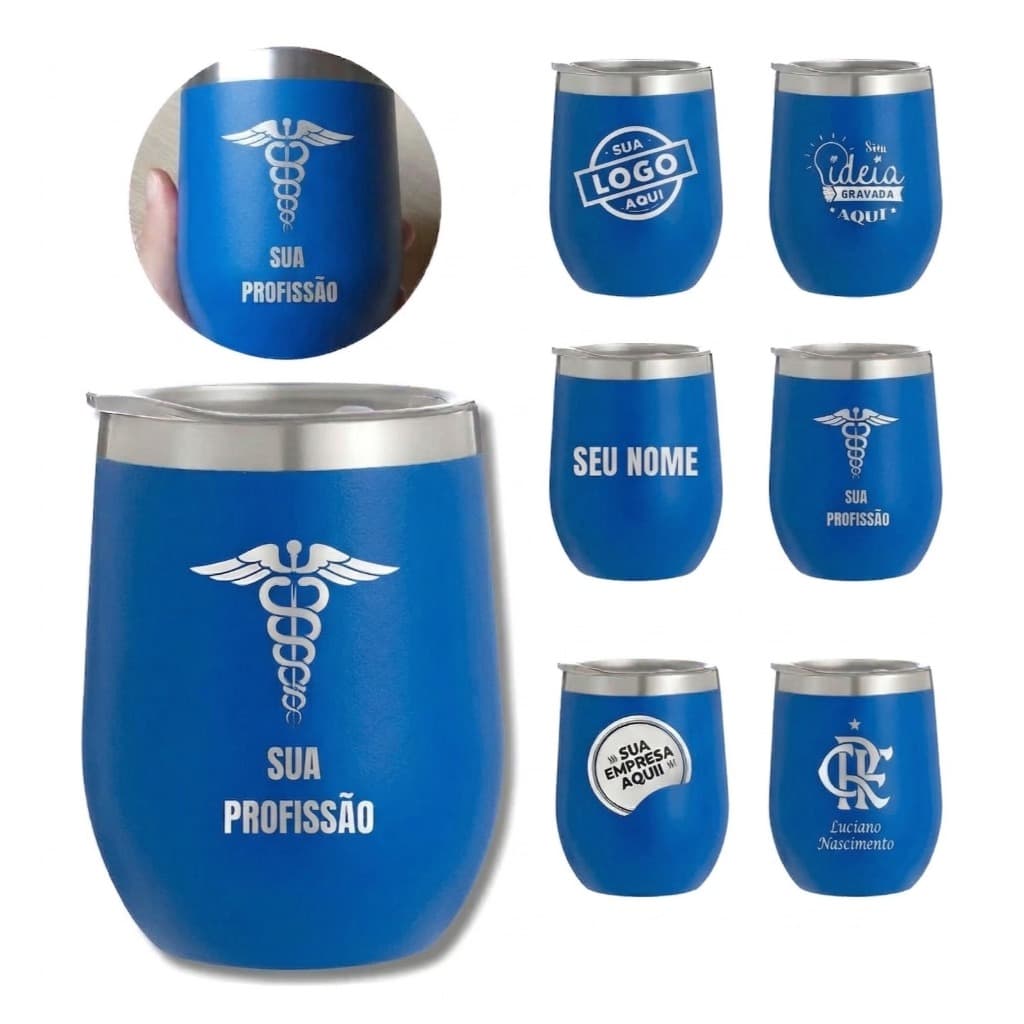 Kit 85 copo térmico 360ml personalizado a laser para casamento