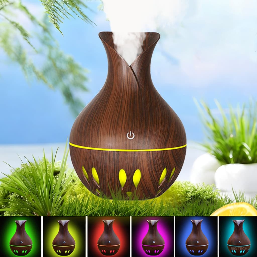 Umidificador De Ar Aromatizador Difusor Purificador De Ambiente Elétrico Humidificado Com 7 Cores Luzes
