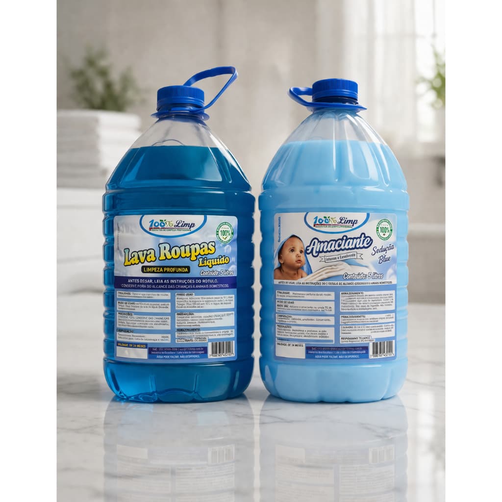 Kit Lava Roupas 5L + Amaciante 5L | Limpeza Profunda e Perfume Duradouro