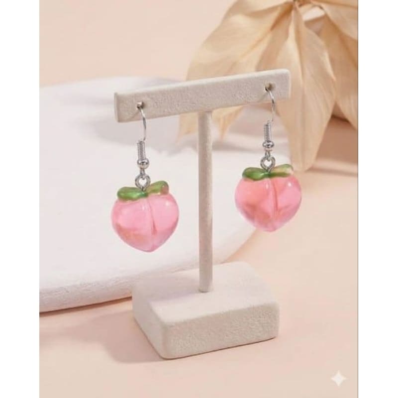 Brincos divertidos Pêssego Cute Aesthetic Cottagecore