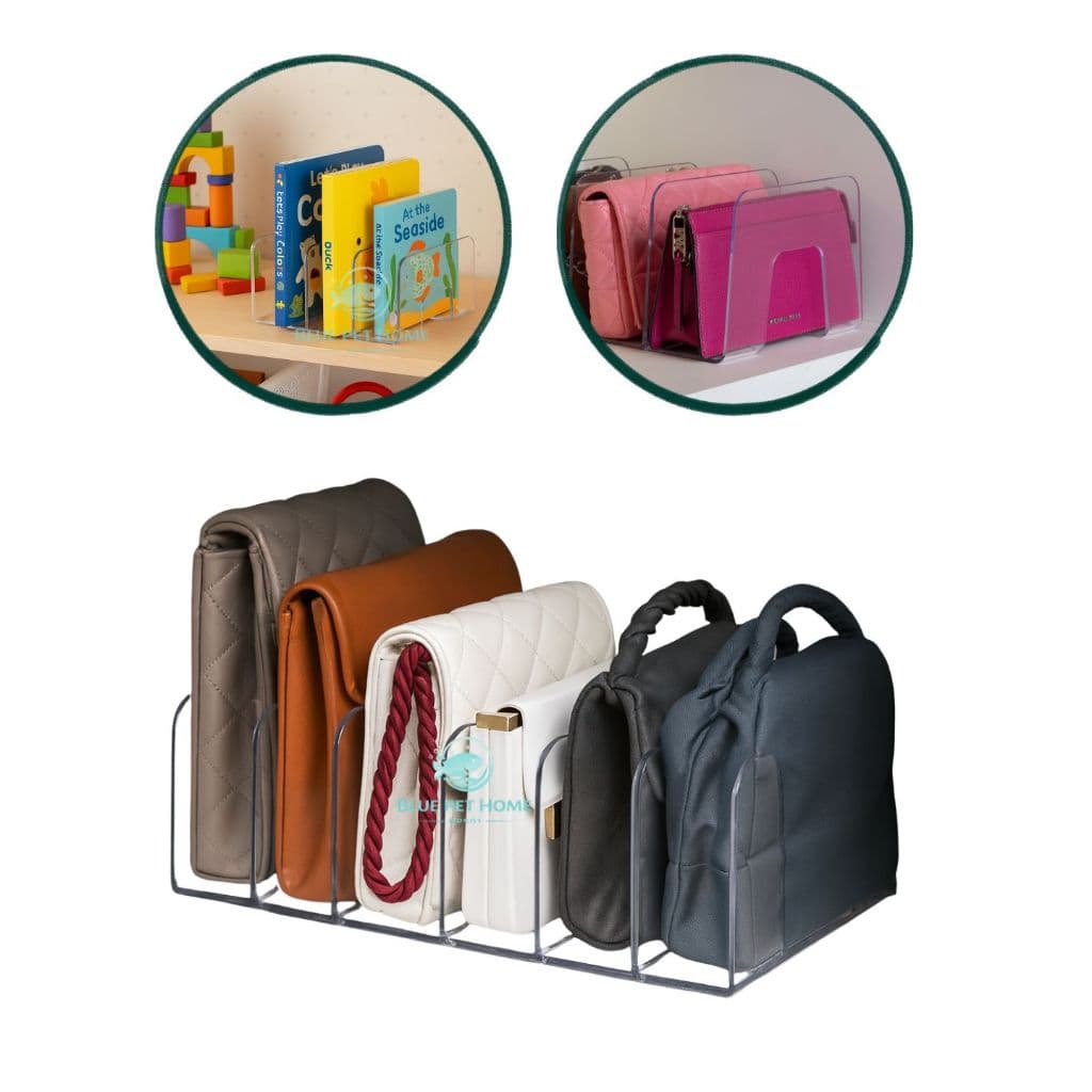 Organizador de Bolsa Clucth Livros em Acrílico para Armário Estante BPA FREE
