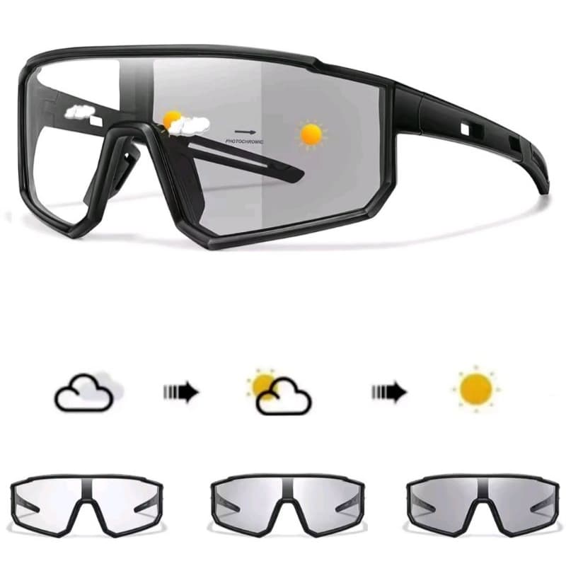 Óculos de sol ciclismo fotocromático para caminhada, corrida, pesca confortável a prova de vento para homens e mulheres