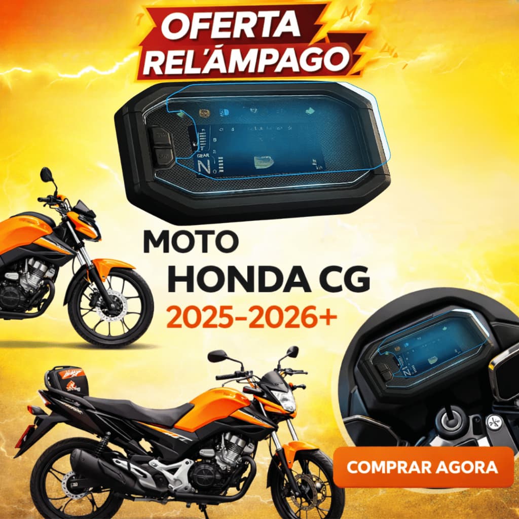 Moto Honda  Cg 160 Honda Fan Titan  Nxr 160 Bros  Película Hydrogel HD painel Start Ano 2025 2026