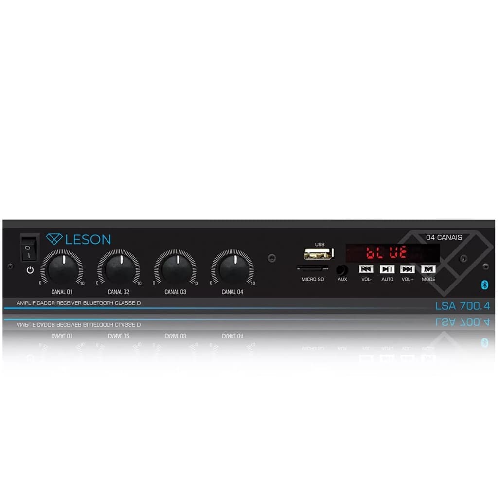 Amplificador RECEIVER  Bluetooth Potente PMPO 480W Som Ambiente Profissional 4 Canais