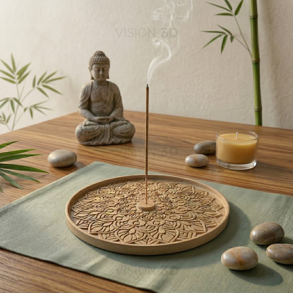 Incensário de Mandala Zen Porta Incenso Decoração