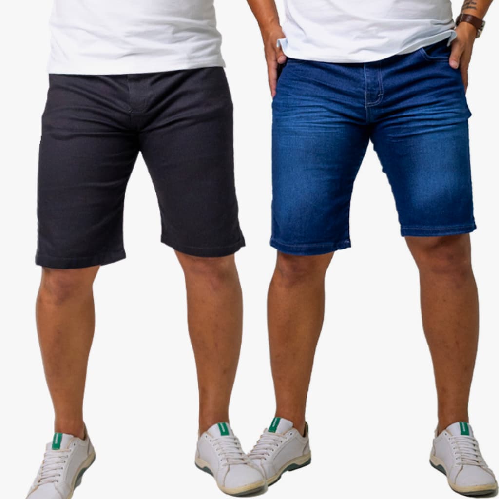 Kit 2 Bermudas Jeans Masculinas - Estilo, Conforto e Qualidade | Casual Para o Dia a Dia