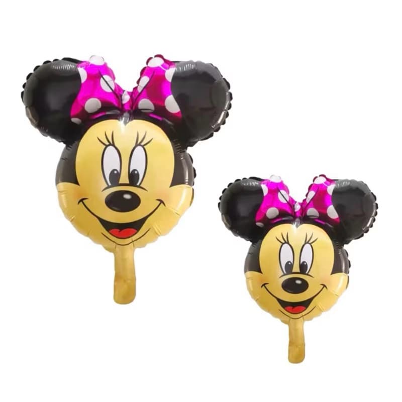 Kit C/5/10 Mini Balão Metalizado Minnie Vermelha/Rosa Centro De Mesa 36Cm