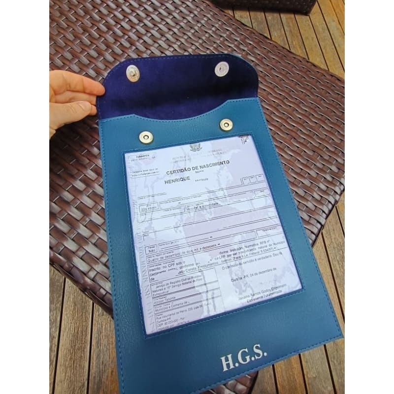 Pasta porta documentos A4 certidão de nascimento, batismo, crisma bebê