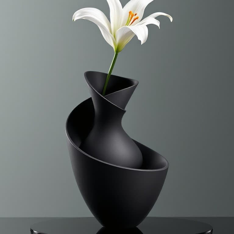Vaso Flow Decorativo Moderno para Flores | Design Orgânico Minimalista para Sala Escritório Quarto