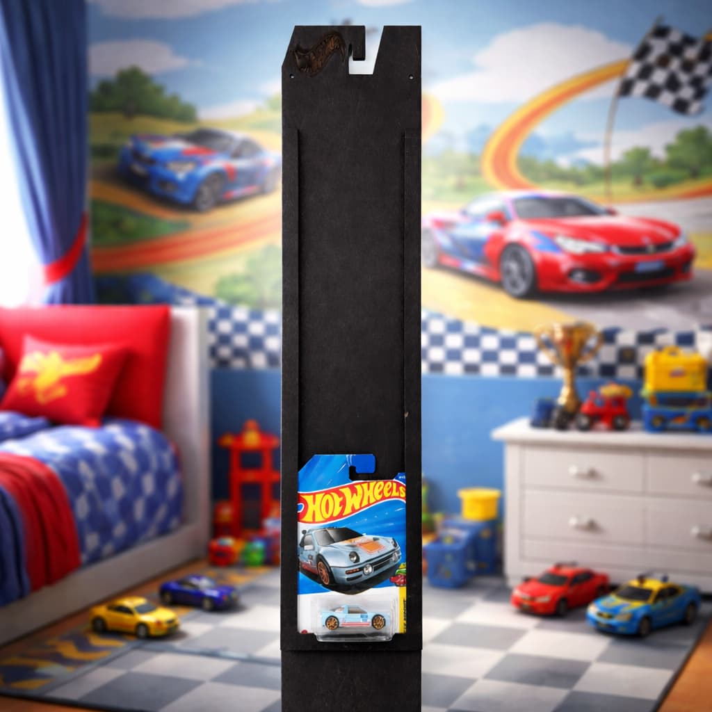 Organizador Porta Hot Wheels de Parede em MDF – Capacidade 10 Carrinhos