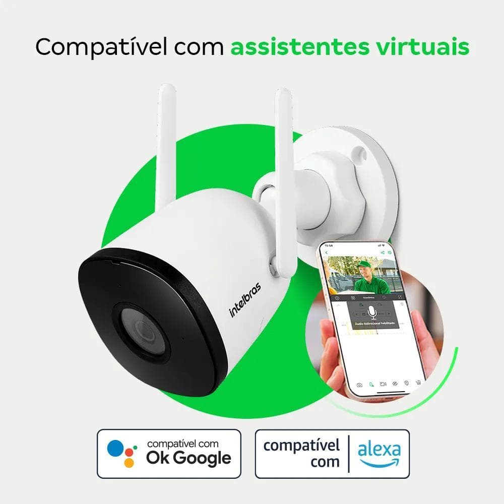 Câmera Inteligente Wi-Fi iM5 SC Full HD Branca Intelbras