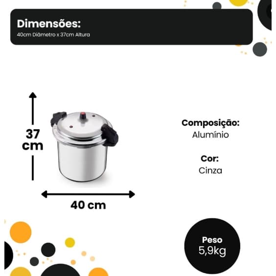 Panela para, Feijoada /Dobradinha/Mocotó, Pressão 20L Grande Profissional com Fechamento Externo🍲