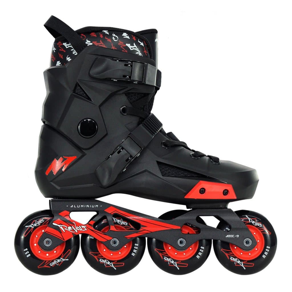Patins Inline Freestyle Urban Iniciante Rua Profissional Traxart Revolt Preto 80MM ABEC-9 Roller