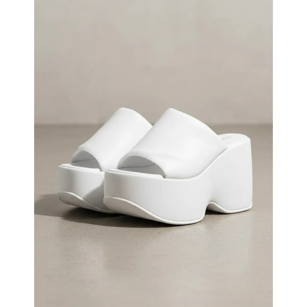 Tamanco Feminino Conforto Salto Alto Flat Plataforma Leve Tira Larga Acolchoada