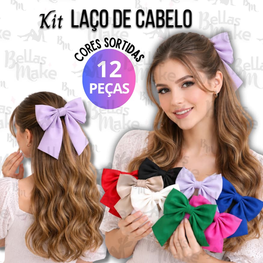 Kit 12 Unidades Laço De Cabelo Grande De Tecido Linho Para Mulheres E Meninas De Bico De Pato Atacado