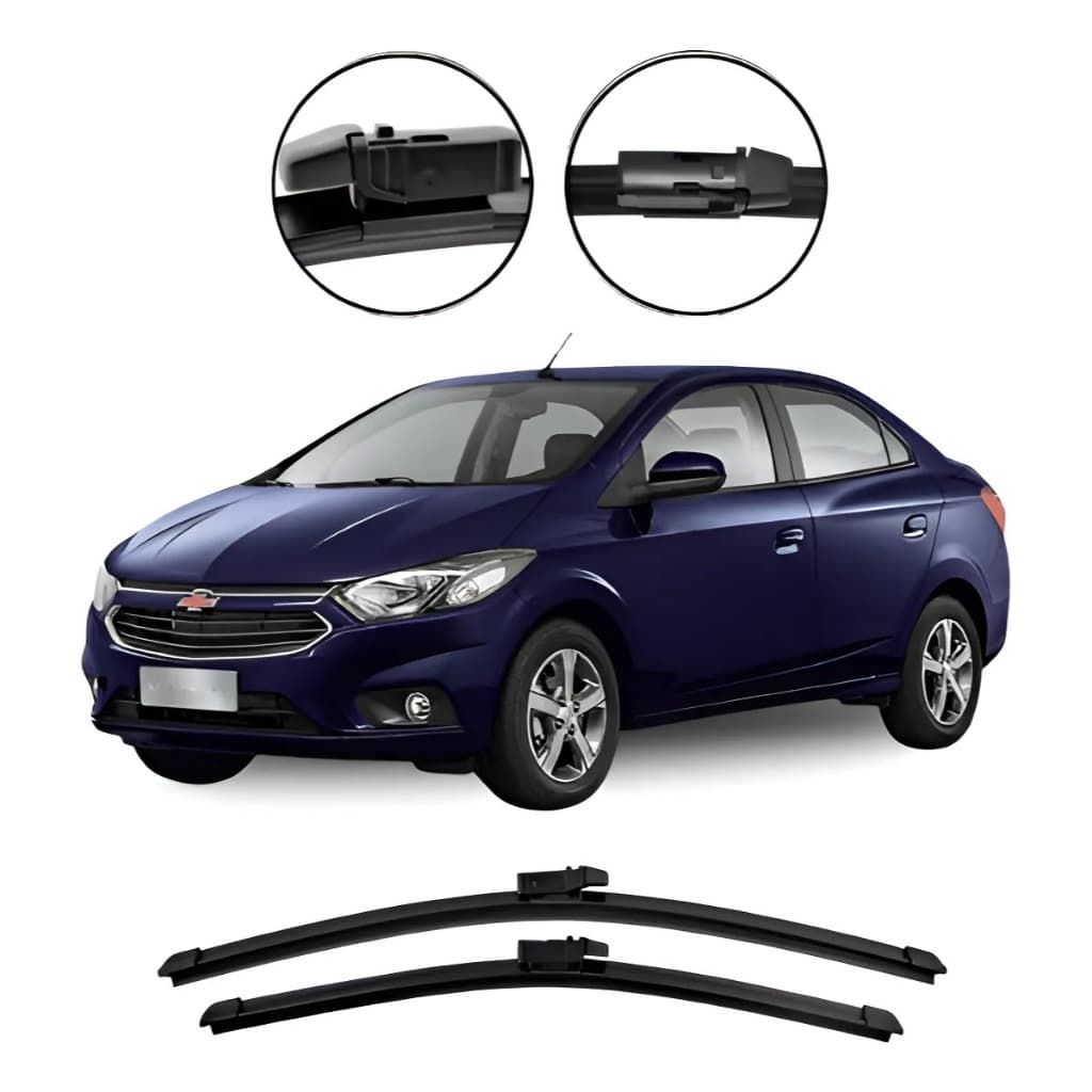 Kit Par Palhetas Limpador de Parabrisa Paleta Silicone Chevrolet Onix Prisma 2013 A 2017
