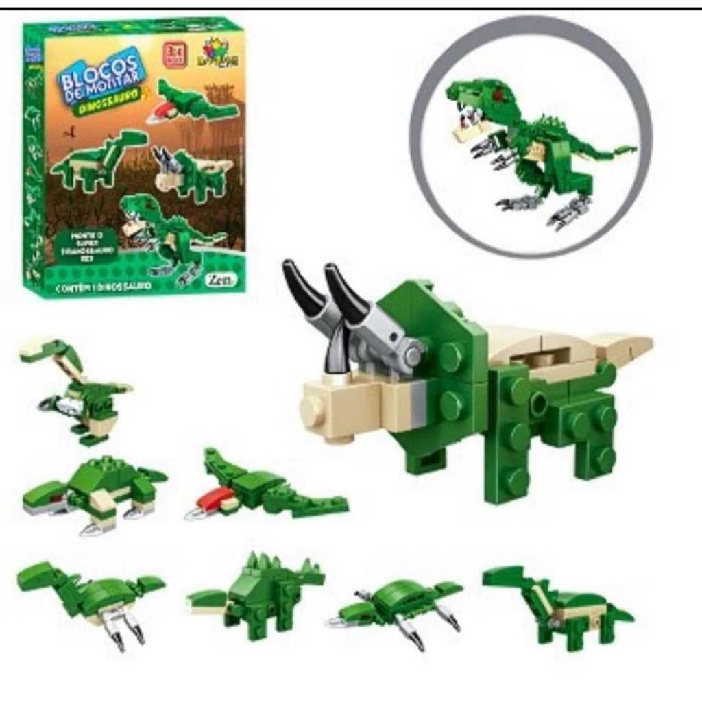 Brinquedo de montar um Tiranossauro Rex.