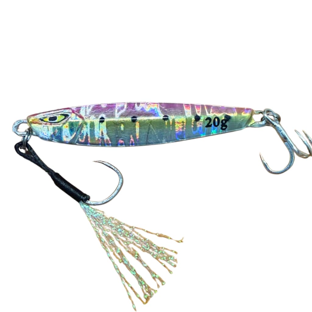Jig Isca Artificial Rosa Alto Holográfico - Com Suporte Hook e Garatéia