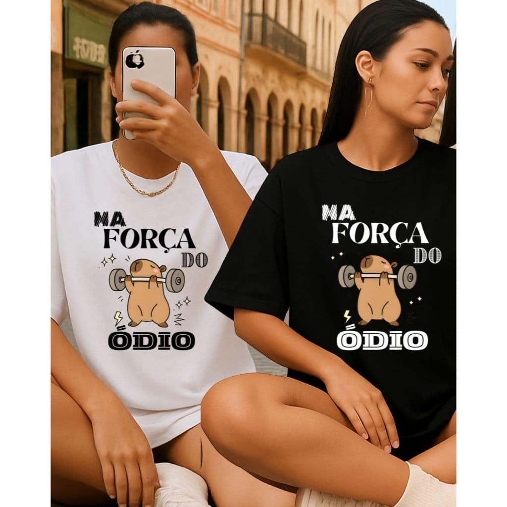 KIT 2 camisetas de academia NA FORÇA DO ÓDIO - Moda academia - camiseta feminina - treino - promoção